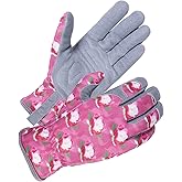 SKYDEER Premium Genuine Deerskin Suede Women's Gardening Gloves, Ultra-Soft Padded, Comfort Fit for Work (SD6612/M)