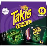 Takis Zombie Rolled Tortilla Chips Multipack, 18 Count | No Artificial Colors Added, Extremely Spicy Habanero &amp; Cucumber Halloween Flavor, 1oz Individual Bags