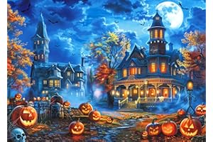 CHENGQISM Halloween Puzzles for Adults 1000 Pieces, Halloween House Halloween Puzzle 1000 Piece Puzzle for Adults Halloween Scene Puzzles for Adults Halloween Jigsaw Puzzles 1000 Pieces Halloween Puzzles