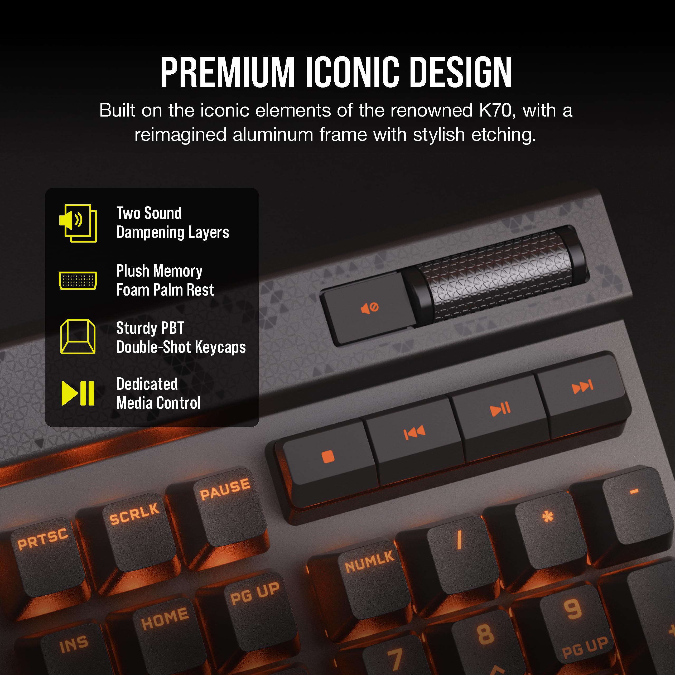 CORSAIR K70 MAX RGB Magnetic Mechanical Wired Gaming Keyboard – MGX Adjustable Switches, Simultaneous SOCD and Rapid Trigger, PBT Double-Shot Keycaps, Sound Dampening, 8000Hz Polling, QWERTY NA, Black