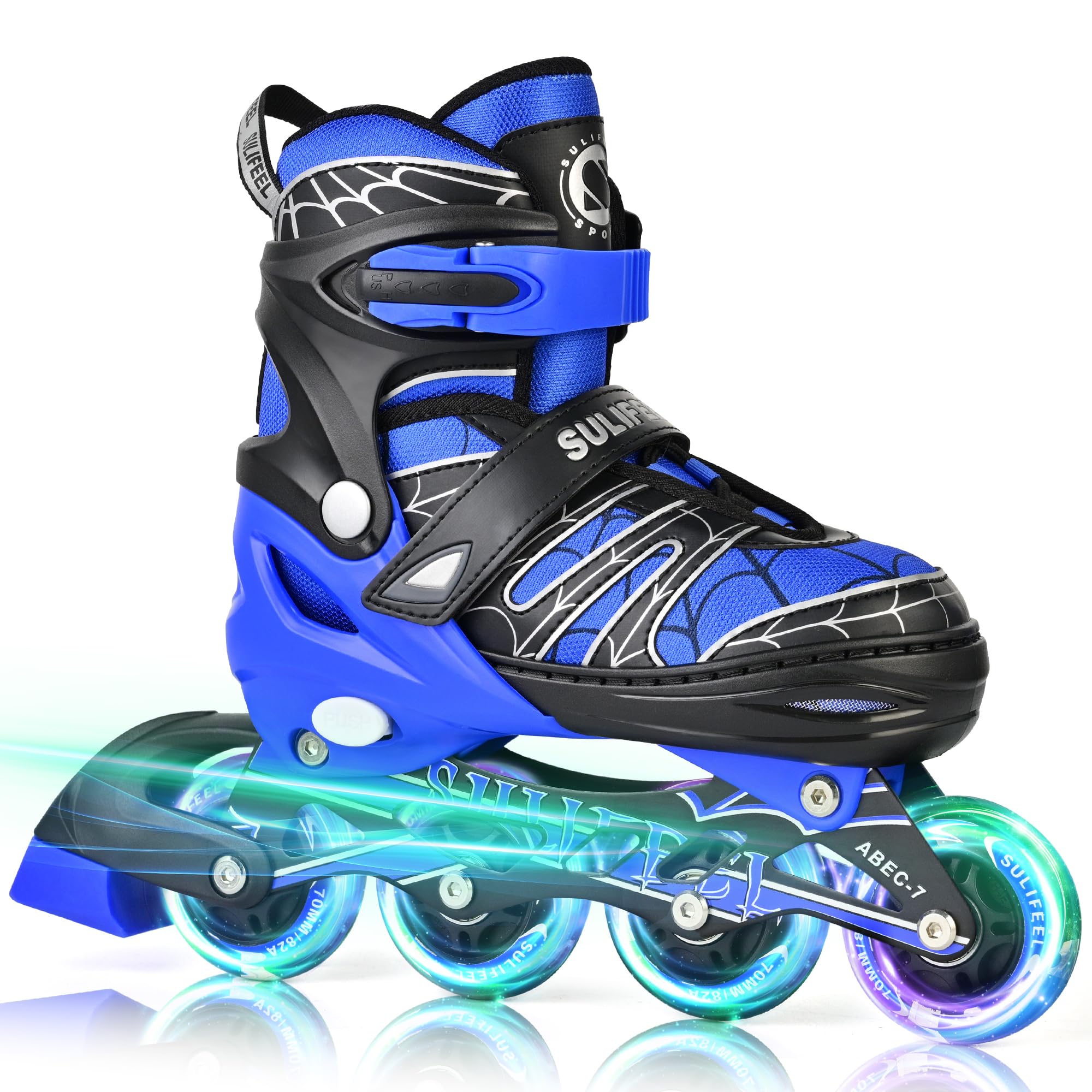 Photo 1 of SULIFEEL Inline Skates with Blades for Kids Boys Youth Ages 6-12 8-12 5-8 with Light up Wheels 4 Sizes Adjustable Roller Skates for Beginners Indoor Outdoor Sports