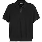 Van Heusen Mens Short Sleeve Temp Control Polo Sweater Shirt, Regular Fit Button & Snap Closure, Cooling Fabric