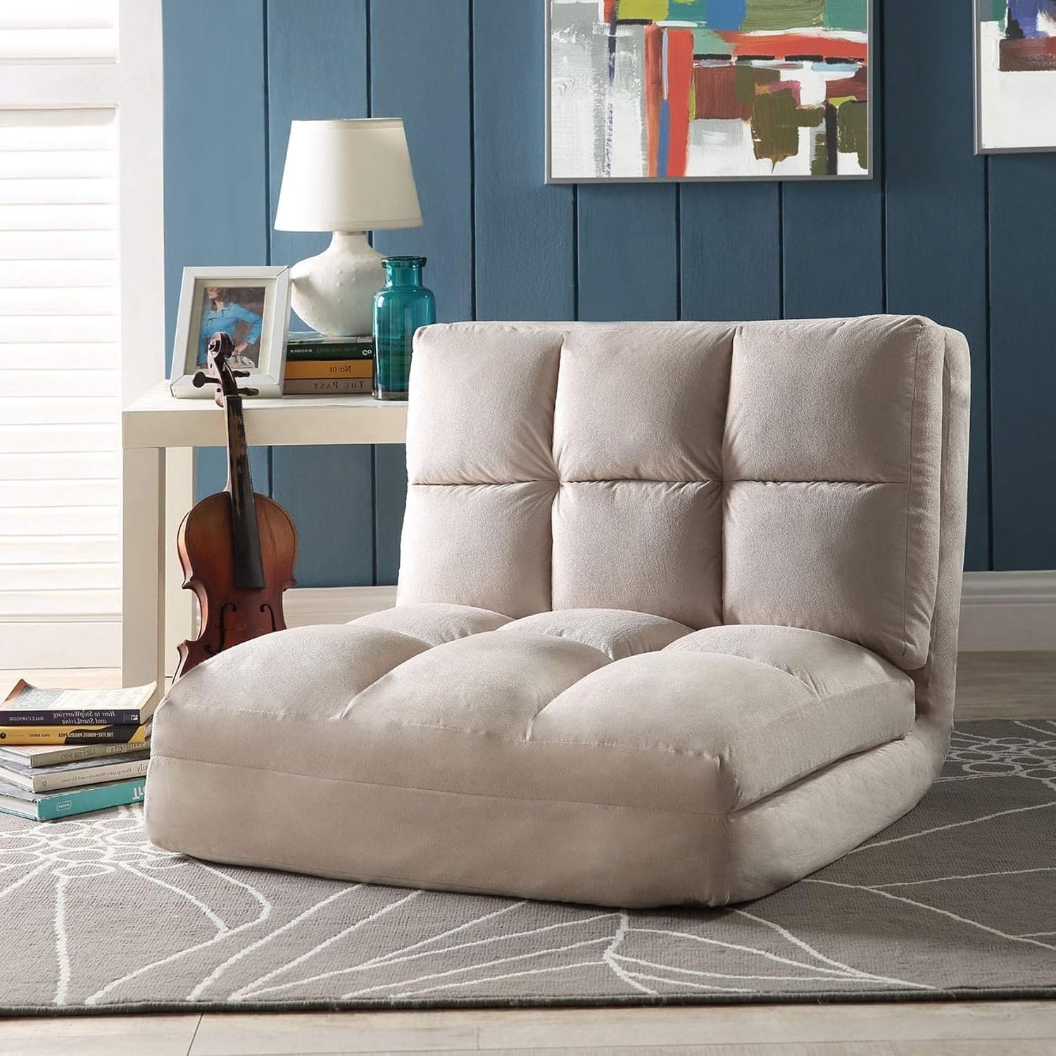 Amazon.com: Soft Chaise Lounge Microsuede Versatile Flip Chair Sleeper