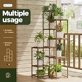 Bamworld 54.7 Tall Corner Plant Stand Indoor Outdoor Wooden Tiered Rack view 3