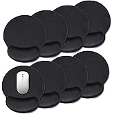 JJUNW 8 Pack Ergonomic Mouse Pad with Wrist Rest Support, Black Comfortable Mousepad with Non-Slip Base, Small Memory Foam Computer Mouse Pad for Laptop Computer Gaming