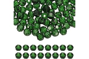 PATIKIL 8mm Round Crystal Beads, 100 Pcs Glass Faceted Ball Beads Loose Spacer Bead for Jewelry Making Bracelet Necklace Earr