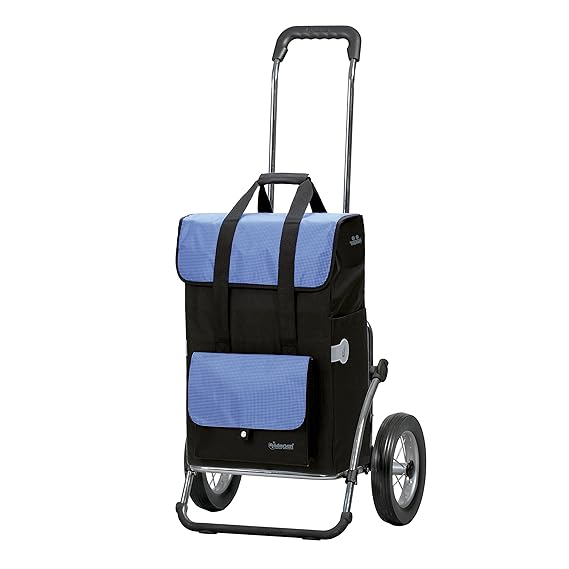 Andersen Einkaufstrolley Royal Stahl-Gestell klappbar mit Metallspeichenrad 25 cm und 43 Liter Einkaufstasche Vektor schwarz/