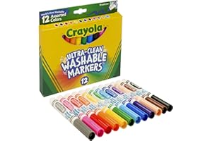 Crayola Broad Line Markers (12 Count), Washable Markers for Kids, Assorted Colors, Arts & Crafts Supplies, For Coloring Books & Art Projects, Ages 3+