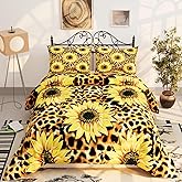 Namoxpa Sunflower Comforter Sets for Kids Adults,3D Pattern with Bright Yellow Colors,Decorative Bedding Comforter Sets with 2 Pillow Shams, Queen Size