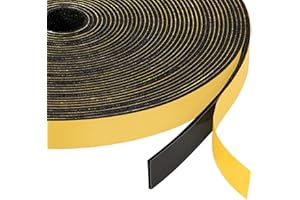 Yotache Foam Tape Weather Stripping (.50) 1/2 Inch Wide X 1/16 Inch Thick (New Adhesive Craft), Seal Gasket for Speaker, Door Insulation, Soundproofing, Rattle, 33 Ft Length
