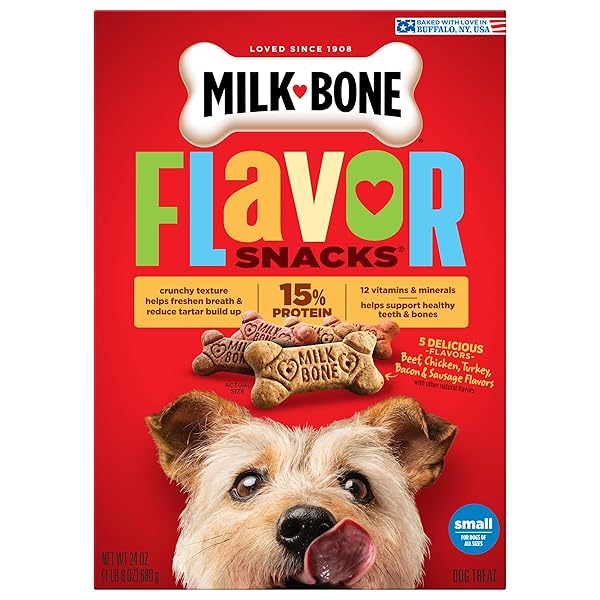 MILK-BONE FLAVOR SNACKS DOG TREATS, SMALL BISCUITS, 24 OUNCE