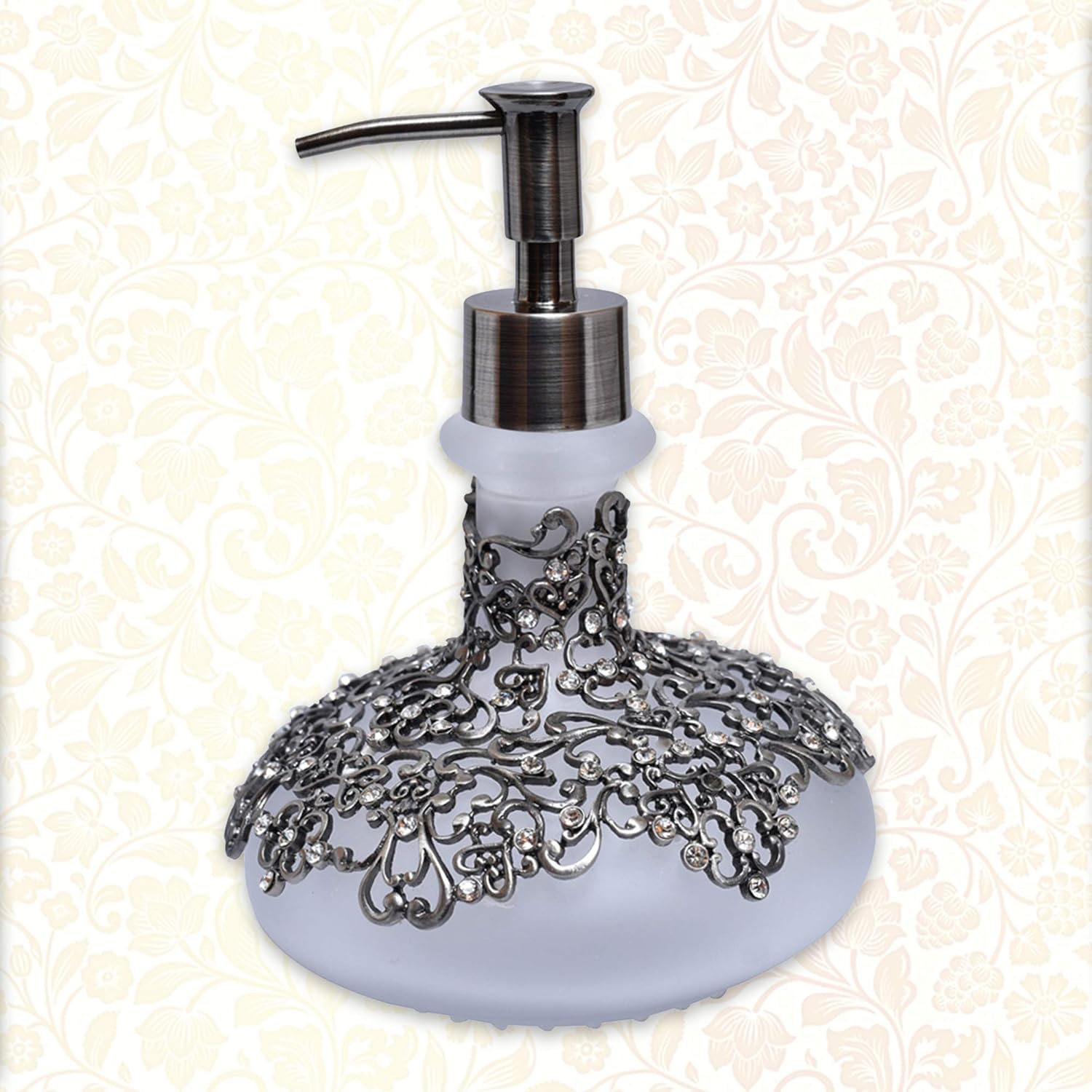 Amazon Com Decozen Soap Dispenser With Rust Proof Pump Use For Lotions Essential Oils Liquids In Kitchen And Bathroom Decor Made From Frosted Solid Glass 12 5 Oz Home Kitchen