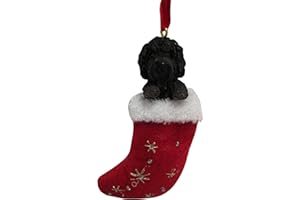 E&S PETS Labradoodle Christmas Stocking Ornament with "Santa's Little Pals" Hand Painted and Stitched Detail
