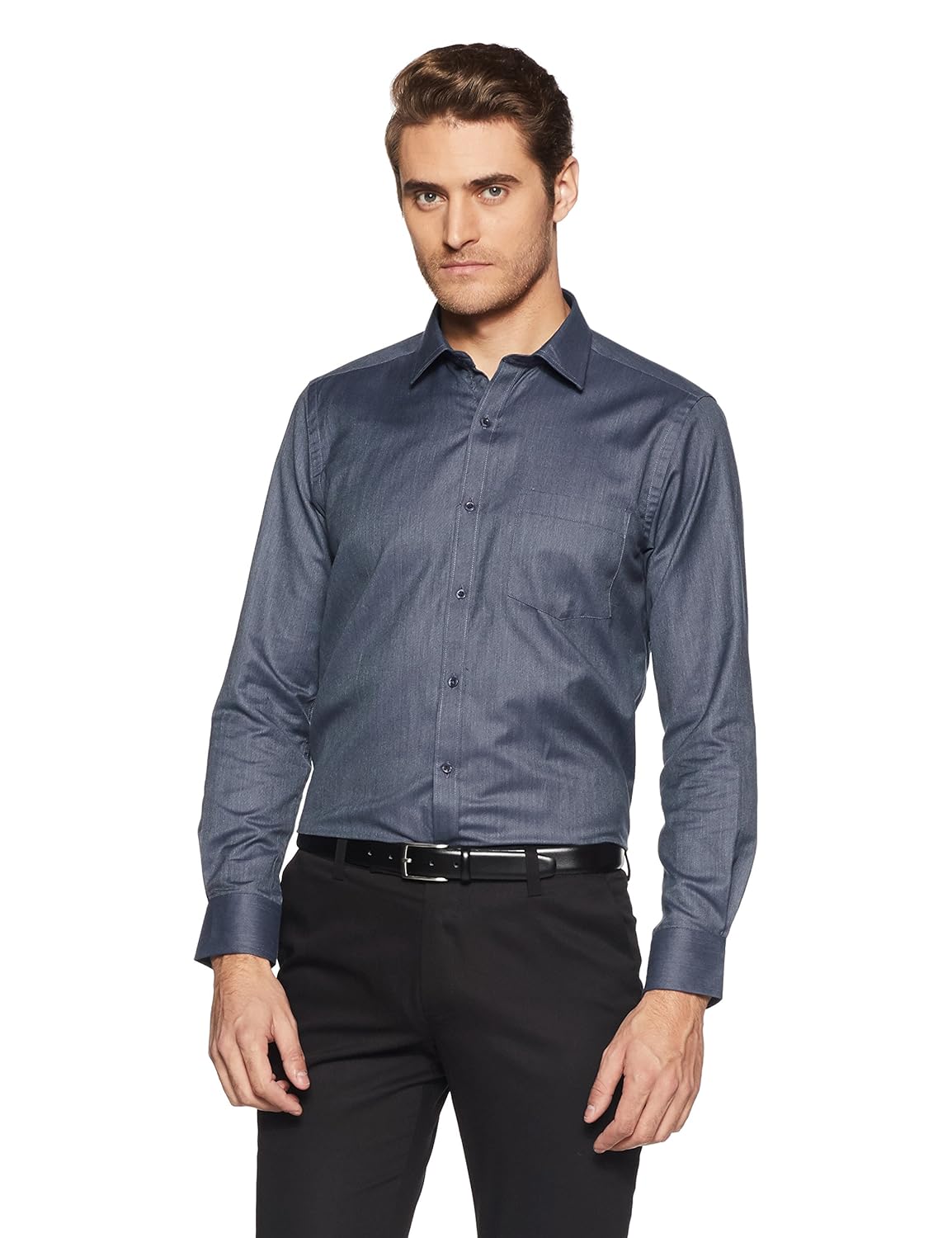 diverse men's solid regular fit formal shirt