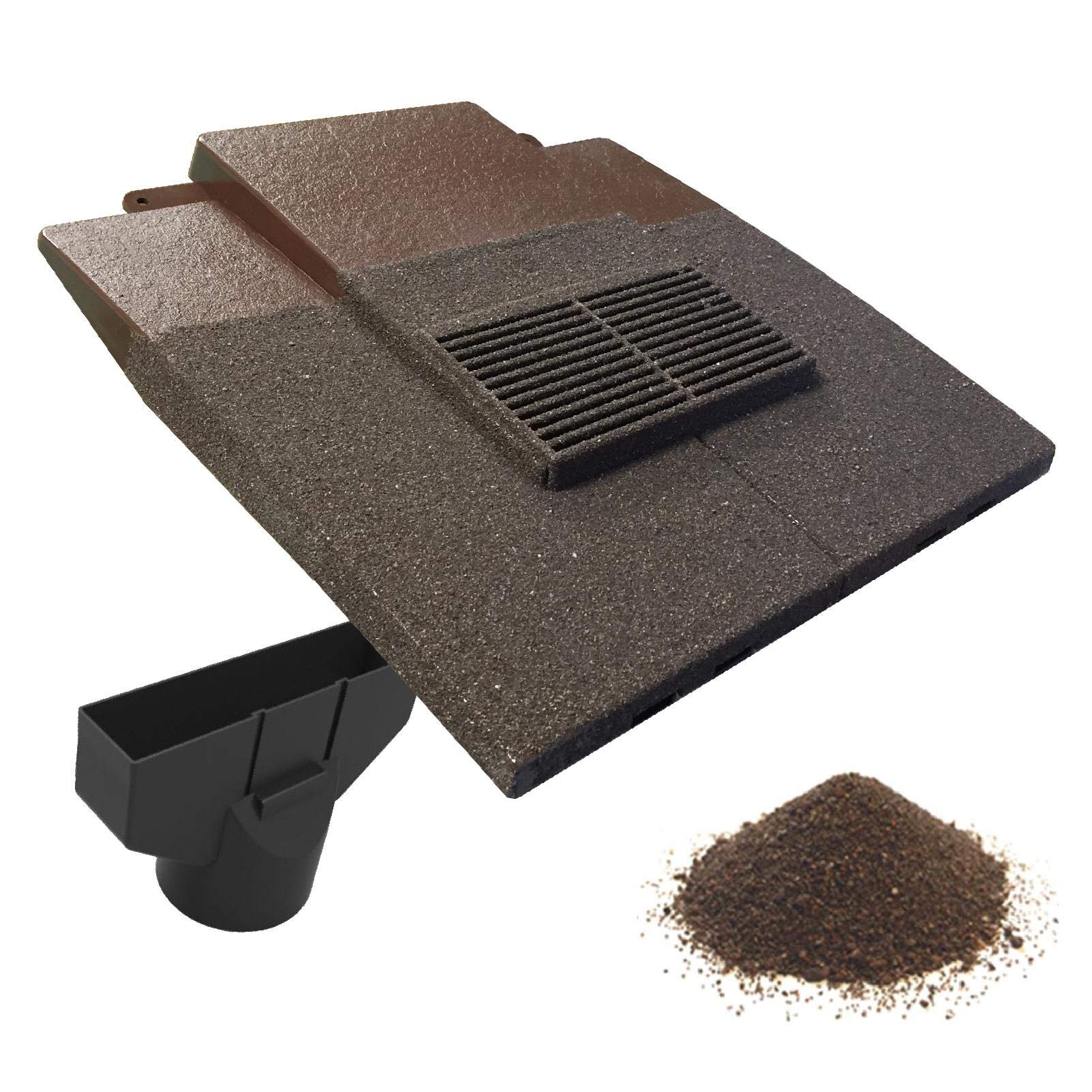 Home.smart Granulated Antique Brown Plain In-line Roof Tile Ventilator & Pipe Adapter