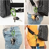 2 Pack Carabiner Clip 12KN Auto Locking Twist Lock D Shape Green view 7