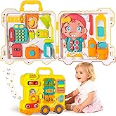 iFaveorr Montessori Busy Board for 1-2 Year Old Girl Gift, Musical Montessori Toys for 1 Year Old, Early Educational Toy for Toddler 1-3, Christmas, Birthday Gift for 1+ Year Old Baby Girl