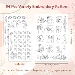 Peacoblue Water Soluble Embroidery Patterns for