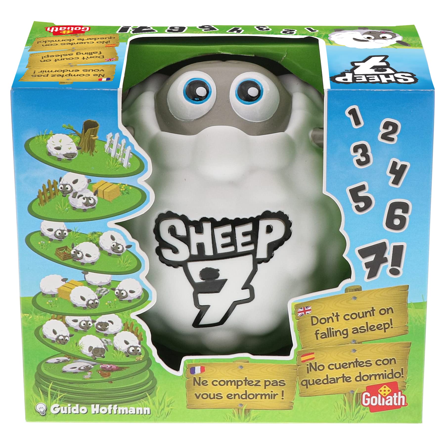Goliath - Sheep 7 - Ambiance Game for Children from 6 years old - Speed Board Game - Quickly gather your flock and become the best shepherd - Buzzer Sheep - 2 to 4 players - 15 min