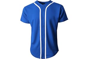 Ma Croix Made in USA Mens Premium Button Down Baseball Jersey Team Uniform Hip Hop Urban Tee Shirt