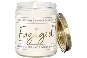 Engagement Gifts, Engagement Gifts for Couples -'Engaged!' Soy Candle, w/Champagne On Ice I Engagement Gifts for Couples I Fi