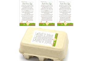 DAKOMYO MAOSH Egg Handling Instruction Stickers, Farm Fresh Egg Care Stickers, Egg Carton Sticker, Egg Labels, Date Stickers for Fresh Eggs, Set of 50 (4281460)