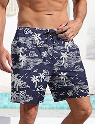 Men's Swim Trunks Hawaiian Bathing Mesh Lining Suit