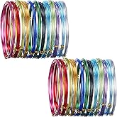 24 Rolls Colored Wire Crafts Aluminum, Bendable Flexible Metal Craft Wire for DIY Jewelry Art Beading Jewelry Making, 15 Gauge and 20 Gauge