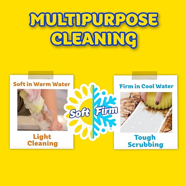 SCRUB DADDY SPONGES & CIF ALL PURPOSE CLEANER, LEMON – NON SCRATCH SPONGES FOR KITCHEN + BATHROOM – SCRUBBER AND MULTIPURPOSE CLEANER CREAM – CLEANING SUPPLIES KIT