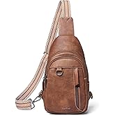 LATMAP 7L Sling Bag for Women Men Leather Small Sling Backpack Daypack Anti Theft Fanny Pack Crossbody Purse Travel