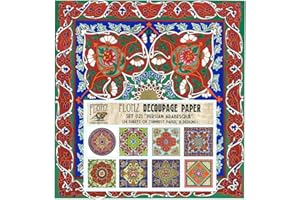 Decoupage Paper Pack (24 Sheets 6"x6") Persian Arabesque FLONZ Vintage Styled Paper for Decoupage and Craft