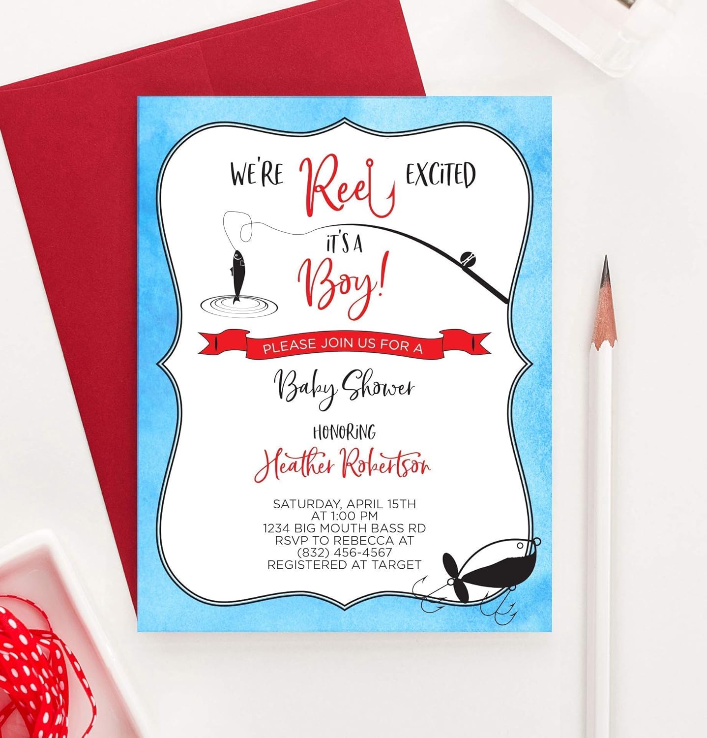 fishing baby shower invitations
