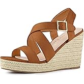 Allegra K Women's Espadrilles Platform Slingback Wedges Sandals