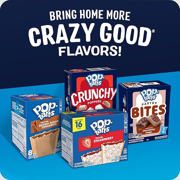 POP-TARTS CRUNCHY POPPERS CRUNCHY FILLED SNACK PIECES, KIDS SNACKS, ON-THE-GO, FROSTED BROWNIE CRUNCH, 5OZ BOX (5 POUCHES)