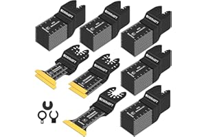 EXKRAEFT 55 PCS Oscillating Saw Blades, Professional Universal Titanium Oscillating Tool Blade for Metal Nails, Wood and Plastic, Multi Tool Blades Kits Fit Dewalt Milwaukee Ryobi Rockwell Fein