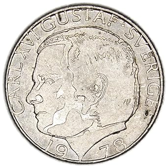 1978 Se Sweden Carl Xvi Gustaf 1 Krona Good At Amazon S Collectible Coins Store
