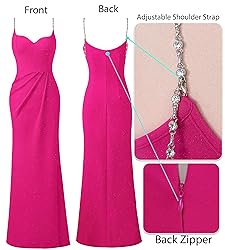 VFSHOW Womens 2024 Formal Prom Maxi Dresses Ruched