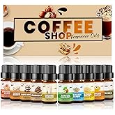 INWICOPH Coffee Shop Fragrance Oil Set | Espresso, Mocha Coffee, Chocolate, Almond Biscotti, Roasted Hazelnut Candle Scents for Candle Making, Soap Making Supplies, Diffuser Oil Scents
