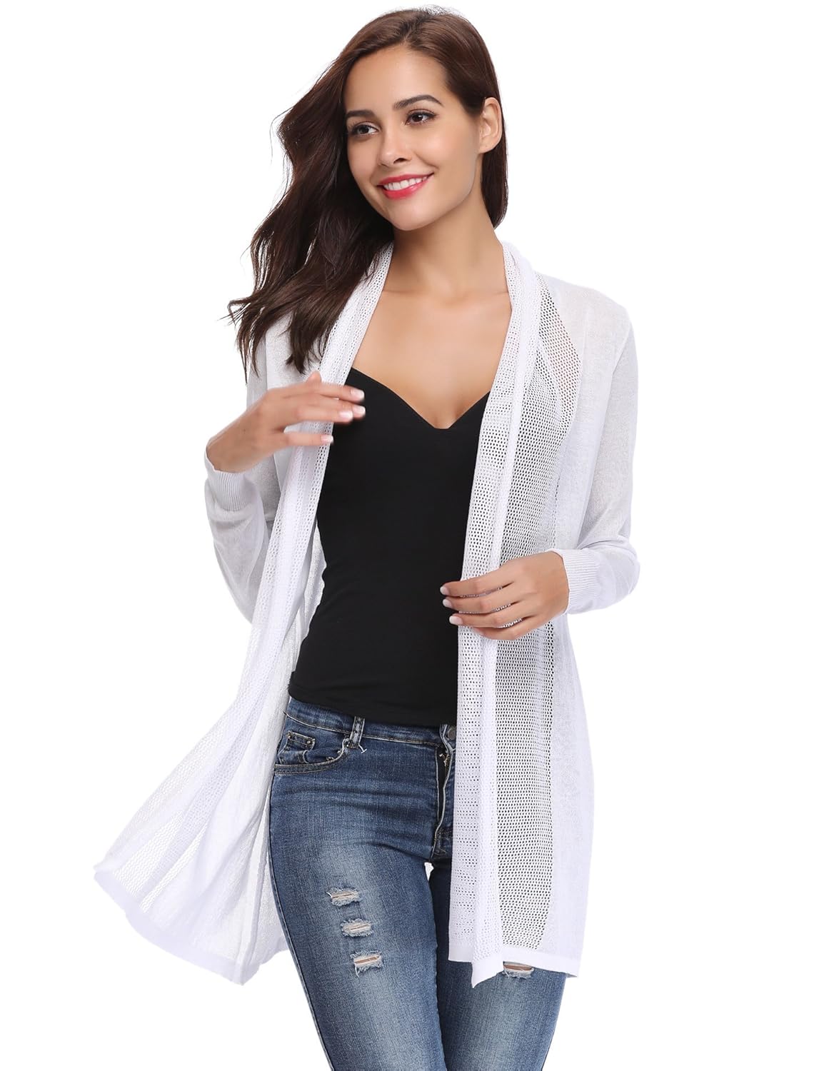 open front waterfall cardigan