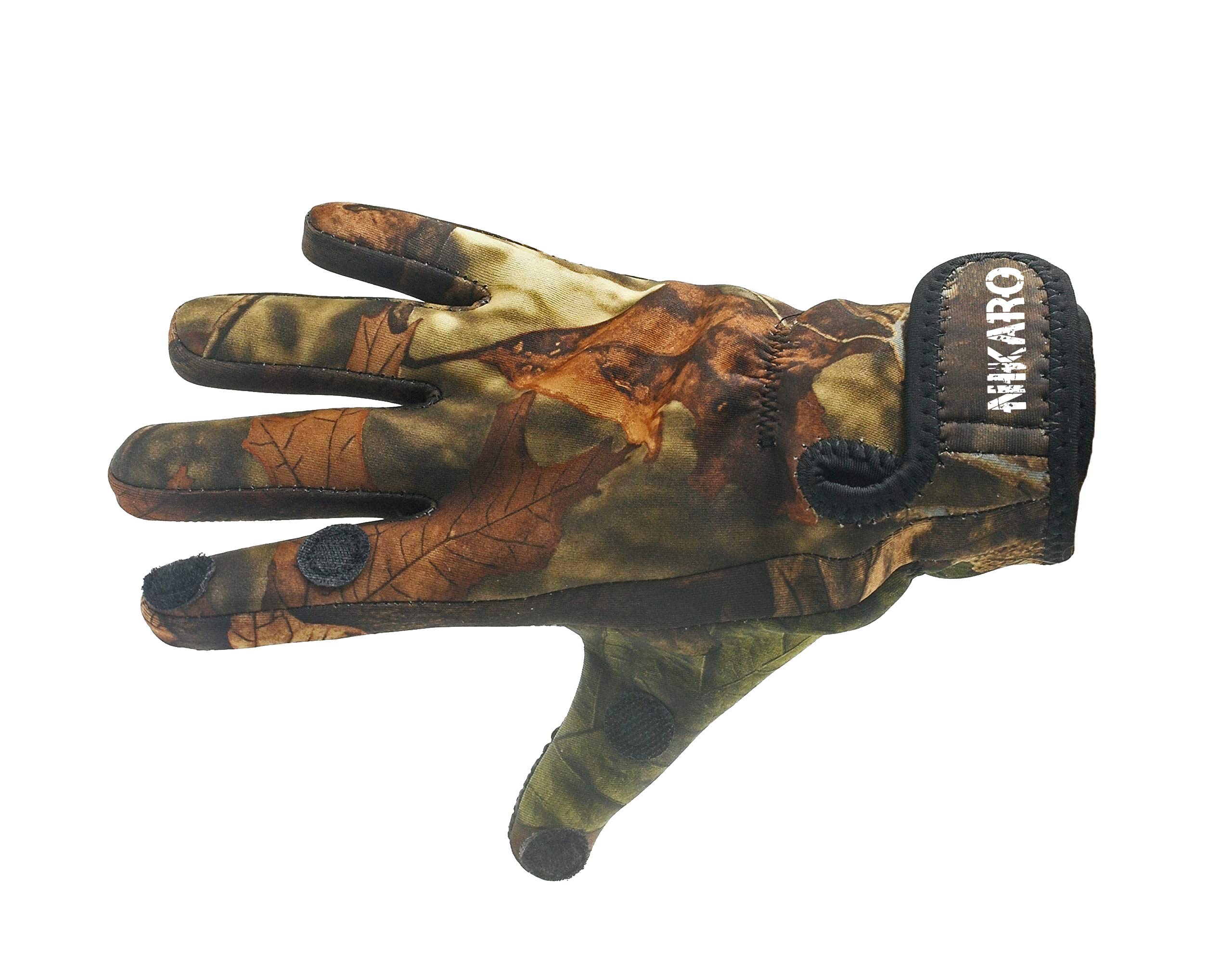 Nikaro Neoprene Camo Glove for Paintballing Fishing Photographing Outdoor Activities (L)