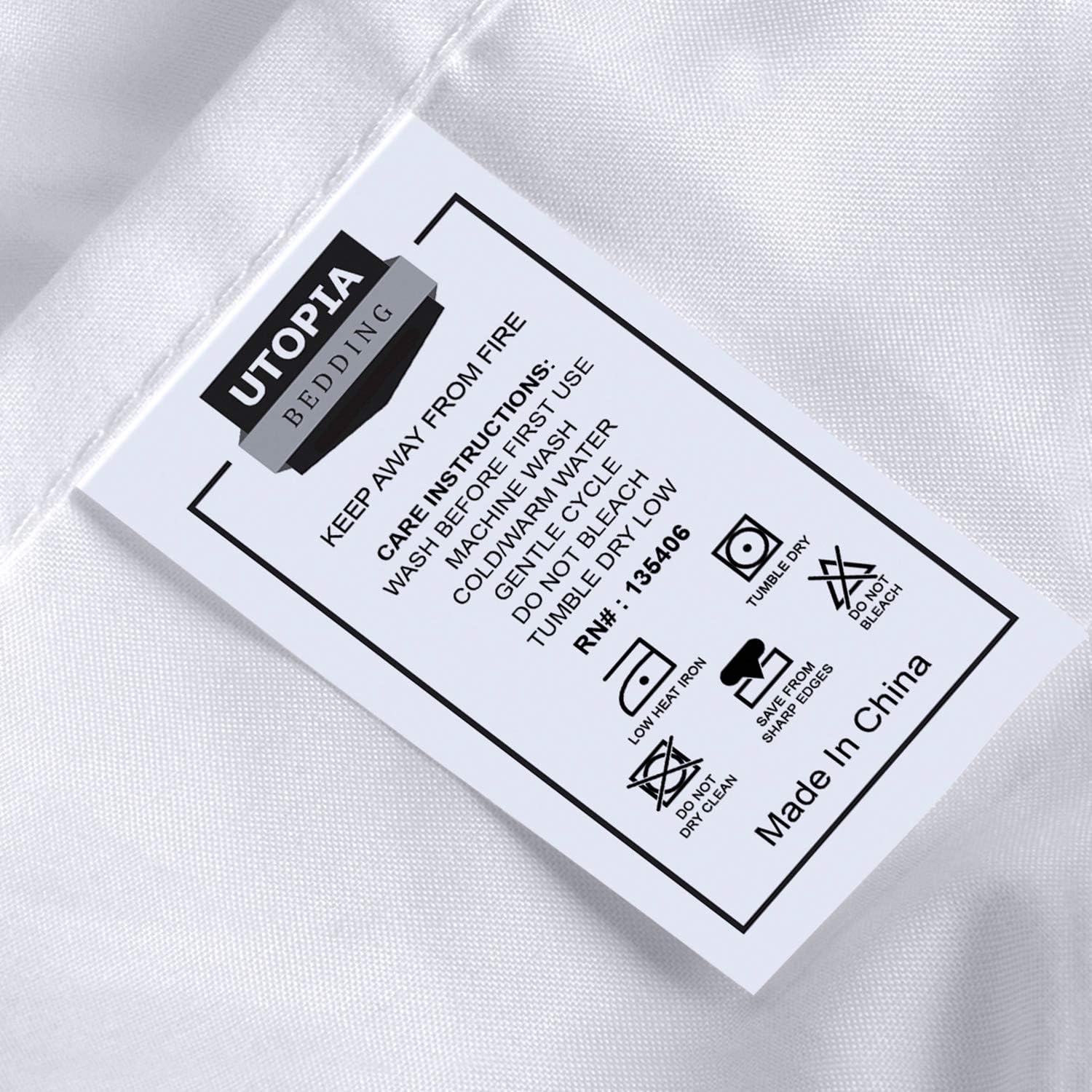 Utopia Bedding Fitted Sheet - Soft Brushed Microfiber - Deep Pockets, Shrinkage and Fade Resistant - Easy Care - 1 Fitted Sheet Only (Twin, White): Home & Kitchen