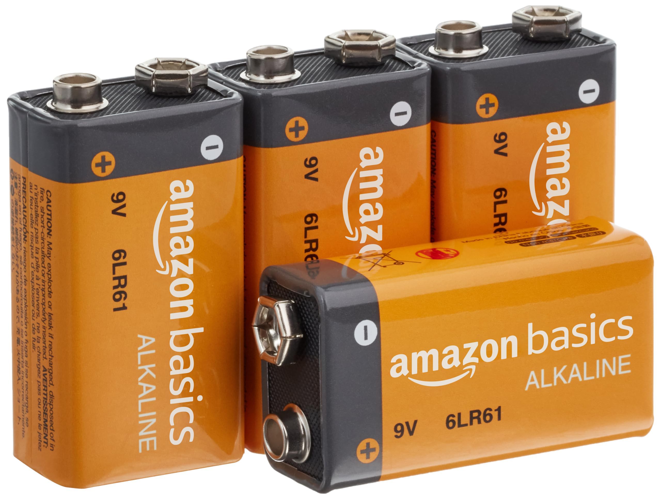 Amazon Basics 4Pack 9 Volt Alkaline Performance AllPurpose Batteries