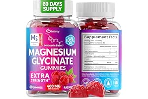 BEILANCY Magnesium Glycinate Gummies 400mg, Mаgnesium Gummies for Women and Men, Body Support and Relaxation, Raspberry Magnesium Gummies for Adults with Blackcurrant Oil, Non GMO, Gluten Free, 60 Days Supply