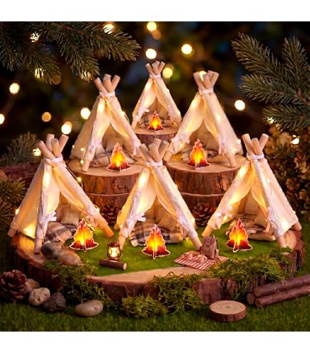 LOYIM Camping Party Tent Centerpieces Camping Themed Decoration, White