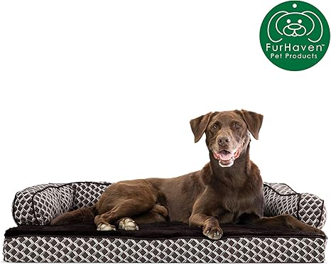 Amazon Com Furhaven Pet Dog Bed Orthopedic Plush Faux Fur
