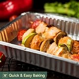 Zuvo 50 Large Aluminium Foil Food Container with Lid 600ml Silver view 4