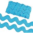 GORGECRAFT 1.58 Inch/40mm Jumbo Rick Rack 10 Yards RIC Rac Trim Christmas Wave Bending Fringe Lace Trimming Ribbon Large Sewing Braided Woven Fabric for Crafts Wedding Cloth Party (Sky Blue)