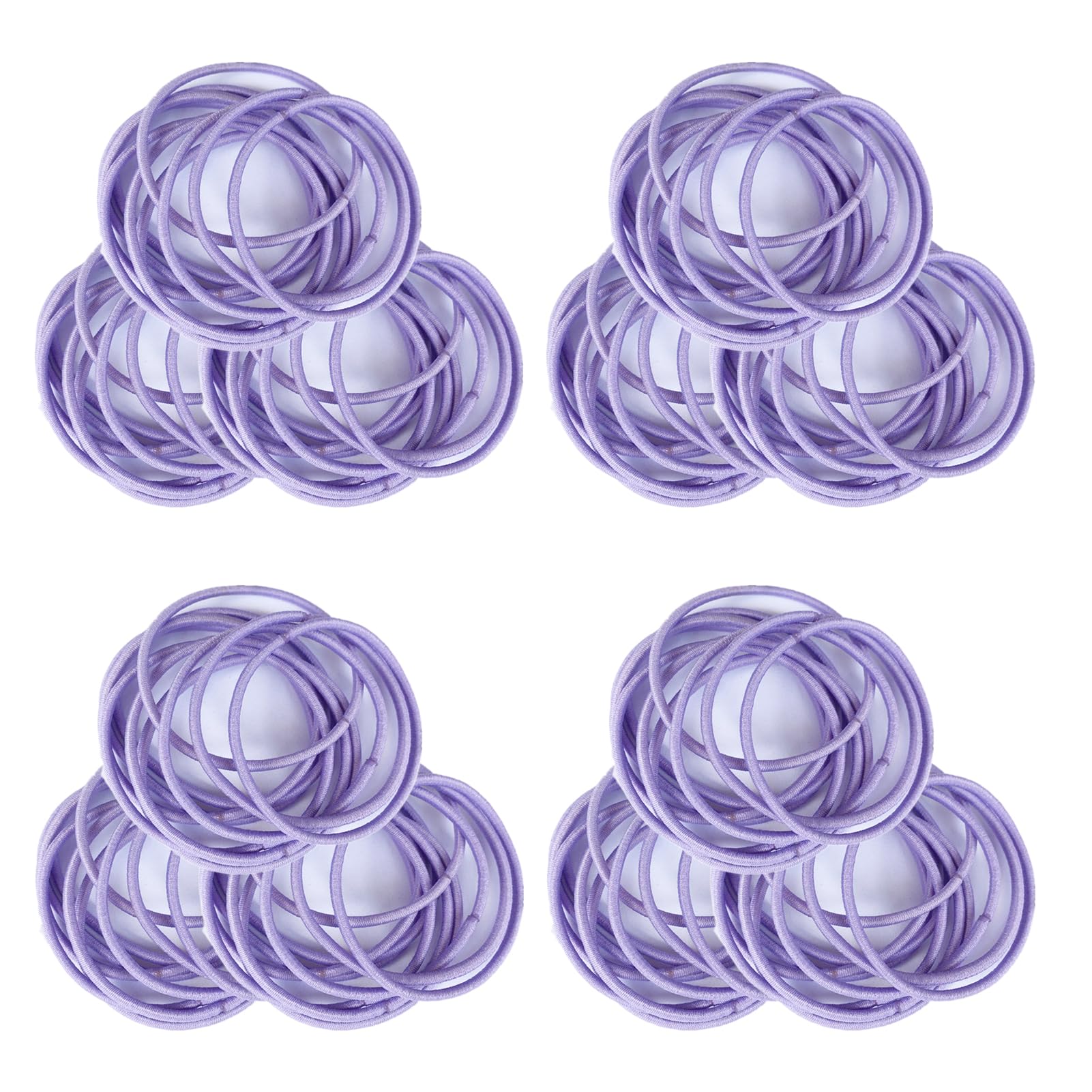100 PCS Elastic Hair Bands, 2mm Thin Hair Bobbles Seamless Ponytail Holders for Fine Hair, Strong Small Bulk Hair Ties No Metal Gentle Elastics No Damage Snag Free for Women Girls Kids (Purple)