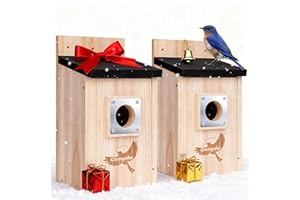 Gtongoko 2 Pack Bird Houses for Outside Clearance with Metal Predator Guard Blue Birdhouses for Outdoors Nesting Box for Cardinals Swallows Finches Chickadee Assembly Required