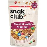 Snak Club Sweet and Salty Trail Mix with Peanuts, Butter Toffee Peanuts, M&amp;M'S Chocolate Candies, Toasted Corn, Honey Sesame Sticks, and Almonds, Kosher Snack, 24 oz Resealable Bag